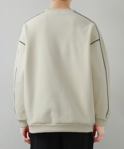 aimoha(アイモハ)の「ステッチデザイン クルーネックスウェット/Stitch design crew neck sweatshirt(スウェット・メンズ・グレー/ブラック/オフホワイト・X-LARGE/XXX-LARGE/XX-LARGE)」の5枚目の写真