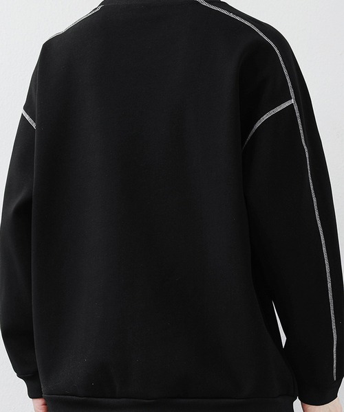aimoha(アイモハ)の「ステッチデザイン クルーネックスウェット/Stitch design crew neck sweatshirt(スウェット・メンズ・グレー/ブラック/オフホワイト・X-LARGE/XXX-LARGE/XX-LARGE)」の9枚目の写真