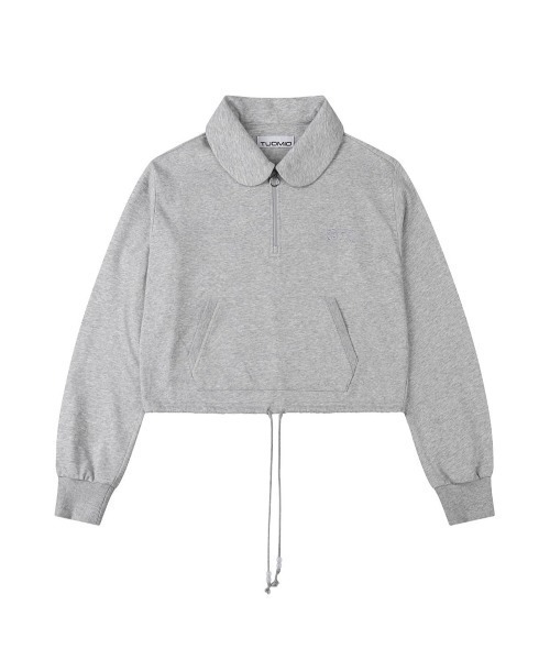 TUOMIO(トゥオミオ)の「【TUOMIO】ROUND COLLAR STRING TOP / 【トゥオミオ】ラウンドカラーストリングハーフジップスェット(スウェット・レディース・ブラック/グレー・S)」の17枚目の写真