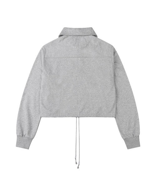 TUOMIO(トゥオミオ)の「【TUOMIO】ROUND COLLAR STRING TOP / 【トゥオミオ】ラウンドカラーストリングハーフジップスェット(スウェット・レディース・ブラック/グレー・S)」の18枚目の写真