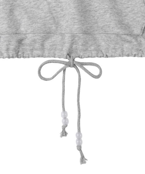 TUOMIO(トゥオミオ)の「【TUOMIO】ROUND COLLAR STRING TOP / 【トゥオミオ】ラウンドカラーストリングハーフジップスェット(スウェット・レディース・ブラック/グレー・S)」の19枚目の写真