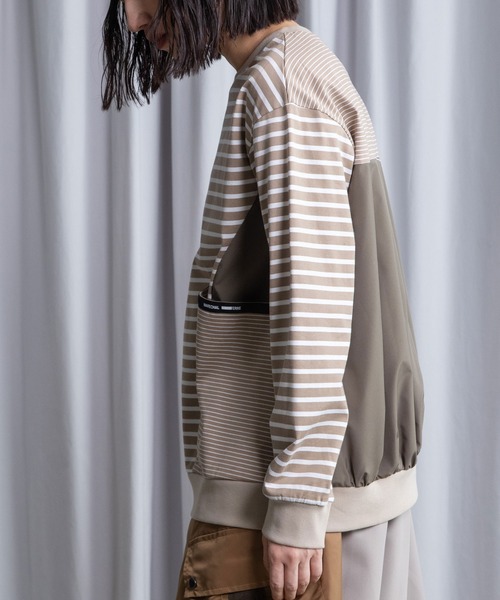 MARECHAL TERRE（マルシャルテル）の「ポケットデザインコンビネーショントップス（Tシャツ/カットソー・レディース・ブラック系その他/サンドベージュ/ホワイト系その他/ベージュ系その他/ブラック・MEDIUM）」の9枚目の写真