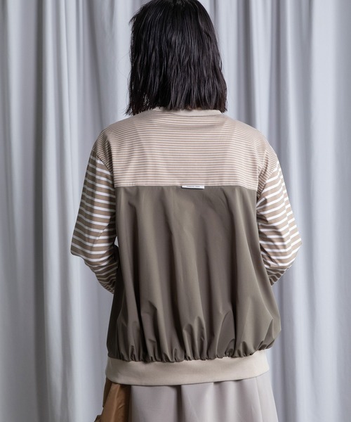 MARECHAL TERRE（マルシャルテル）の「ポケットデザインコンビネーショントップス（Tシャツ/カットソー・レディース・ブラック系その他/サンドベージュ/ホワイト系その他/ベージュ系その他/ブラック・MEDIUM）」の10枚目の写真