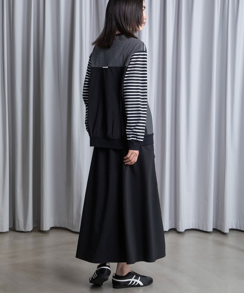 セール】ポケットデザインコンビネーショントップス（Tシャツ