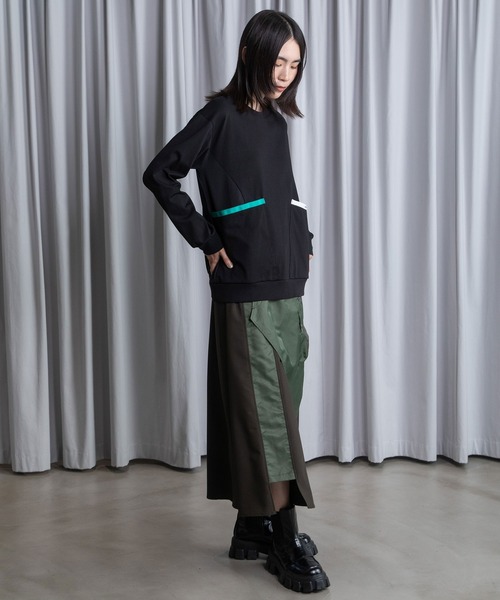 MARECHAL TERRE（マルシャルテル）の「ポケットデザインコンビネーショントップス（Tシャツ/カットソー・レディース・ブラック系その他/サンドベージュ/ホワイト系その他/ベージュ系その他/ブラック・MEDIUM）」の21枚目の写真