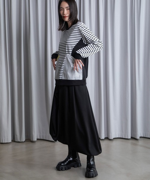 MARECHAL TERRE（マルシャルテル）の「ポケットデザインコンビネーショントップス（Tシャツ/カットソー・レディース・ブラック系その他/サンドベージュ/ホワイト系その他/ベージュ系その他/ブラック・MEDIUM）」の14枚目の写真