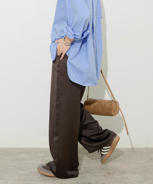 JOURNAL STANDARD relume(ジャーナルスタンダード レリューム)の「《追加2》サテンベイカーパンツ(その他パンツ・レディース・ブラック系その他/ブラウン・36/38)」の19枚目の写真