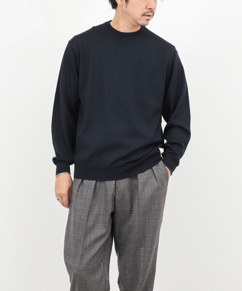 NOLLEY’S（ノーリーズ）の「ウォッシャブル クルーネックニット 25AW（ニット/セーター・メンズ・ロイヤルブルー/ネイビー/ベージュ/ブラック・M/L/S）」の14枚目の写真