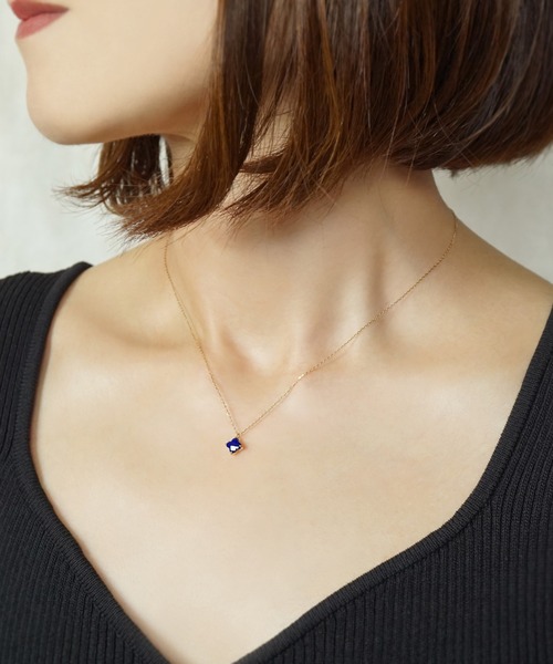 TAKE-UP（テイクアップ）の「K10 ラピスラズリ リリーネックレス( YG)（ネックレス・レディース・イエローゴールド・FREE）」の4枚目の写真