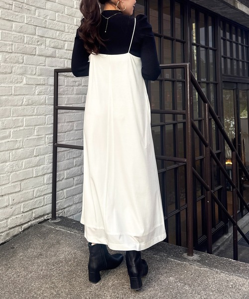 La boutique BonBon(ラブティックボンボン)の「【愛されワンピース】ベロアキャミワンピース(ワンピース・レディース・ホワイト/チャコールグレー・FREE)」の21枚目の写真