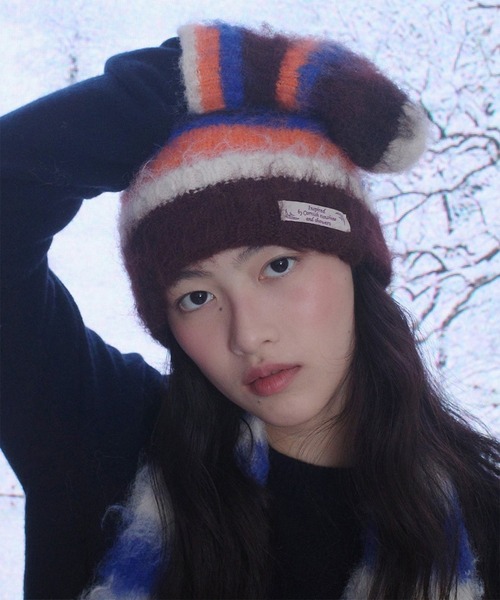 LYEON(リヨン)の「シャギービーニー(ニットキャップ/ビーニー・レディース・ブラウン/ブルー/レッド・FREE)」の15枚目の写真