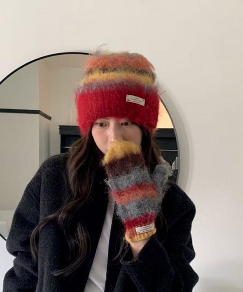 LYEON(リヨン)の「シャギービーニー(ニットキャップ/ビーニー・レディース・ブラウン/ブルー/レッド・FREE)」の13枚目の写真