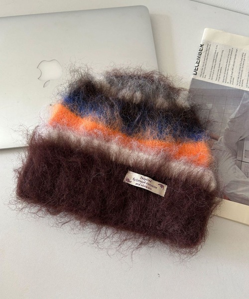 LYEON(リヨン)の「シャギービーニー(ニットキャップ/ビーニー・レディース・ブラウン/ブルー/レッド・FREE)」の11枚目の写真