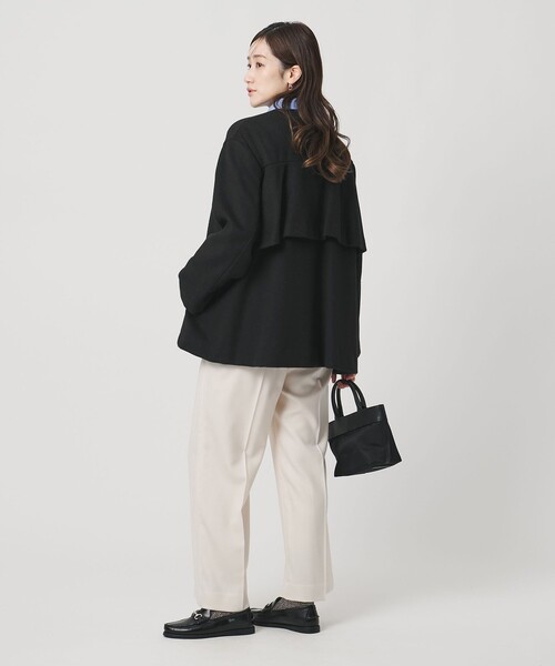UNITED ARROWS スムース Ｖネック ショートコート ブラック UNITED ARROWS（ユナイテッドアローズ）の「＜UNITED ARROWS＞スムース