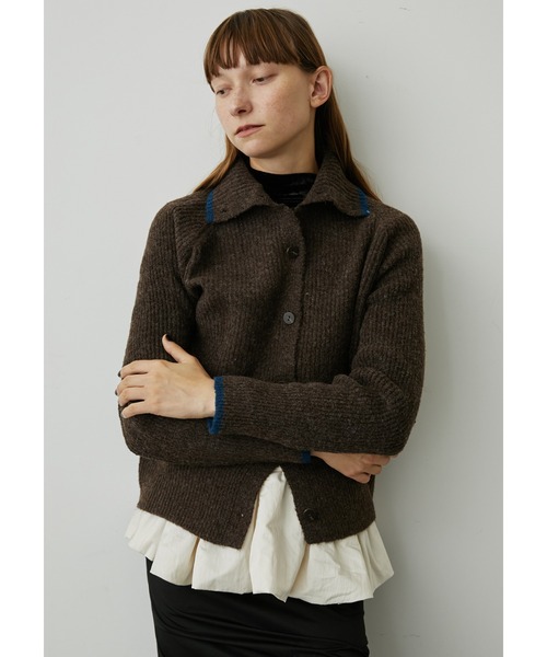 セール】バイカラーラインニットカーディガン（カーディガン/ボレロ