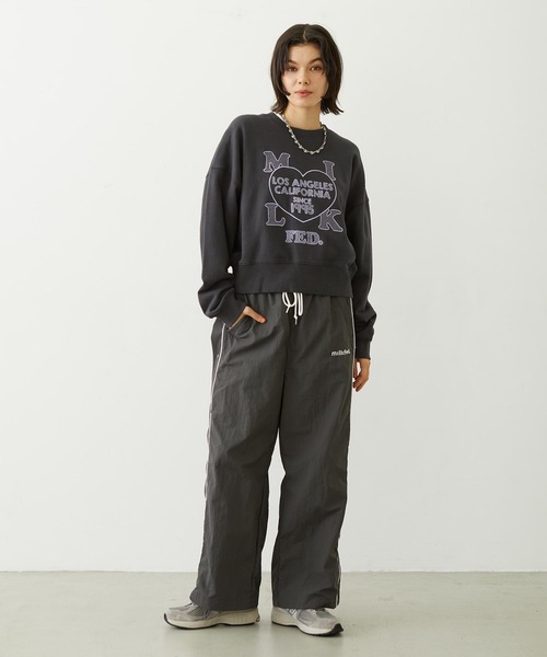 MILKFED.（ミルクフェド）の「CUTOUT LOGO TRACK PANTS（その他パンツ・レディース・ライトピンク/ブラック/チャコール・M/S）」の14枚目の写真
