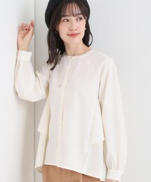 【洗濯機可/S-LL】後ろ姿も抜かりなく バックフリルシャツ