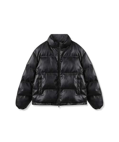 Vintage Art Leather Over-fit Puffer BLACK（ダウンジャケット/コート