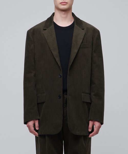 セール】特大コーデュロイブレザー[ダスティカーキ]（テーラード