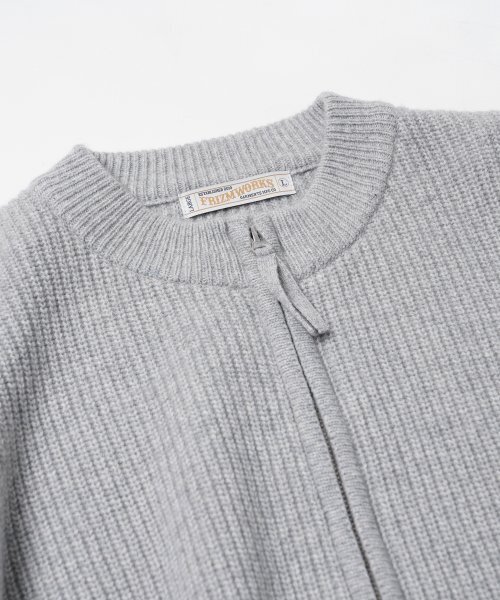 FRIZMWORKS(フリズムワークス)の「WOOL DECK ZIP UP CARDIGAN _ LIGHT GRAY(カーディガン/ボレロ・レディース・その他・SMALL/MEDIUM/LARGE/X-LARGE)」の3枚目の写真