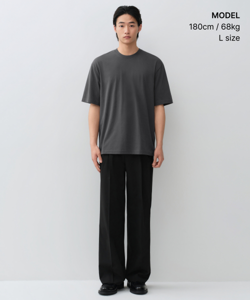 MUSINSA STANDARD（ムシンサスタンダード）の「[クールタンダード] リラックスフィットクルーネックTシャツ [ガンメタル]（Tシャツ/カットソー・メンズ・その他・SMALL/MEDIUM/LARGE/X-LARGE/XX-LARGE/XXX-LARGE）」の4枚目の写真