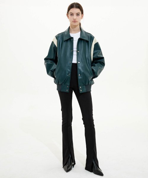 セール】ユニセックスステッチオーバーバーシティジャケット_ディープ