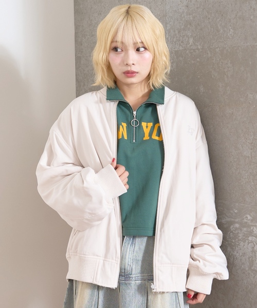 LOVETOXIC（ラブトキシック）の「リバーシブルMA1（MA-1・キッズ・ブラック/カーキ/ピンク/オフホワイト・M/L/S）」の2枚目の写真