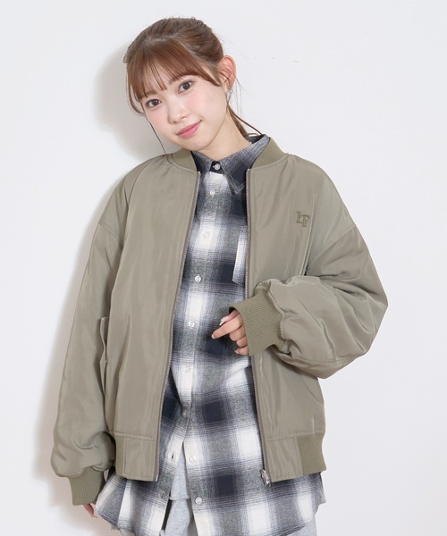 LOVETOXIC（ラブトキシック）の「リバーシブルMA1（MA-1・キッズ・ブラック/カーキ/ピンク/オフホワイト・M/L/S）」の3枚目の写真