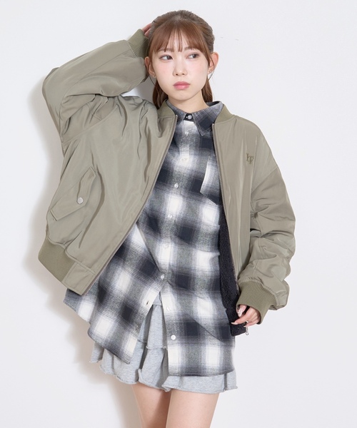 LOVETOXIC（ラブトキシック）の「リバーシブルMA1（MA-1・キッズ・ブラック/カーキ/ピンク/オフホワイト・M/L/S）」の12枚目の写真