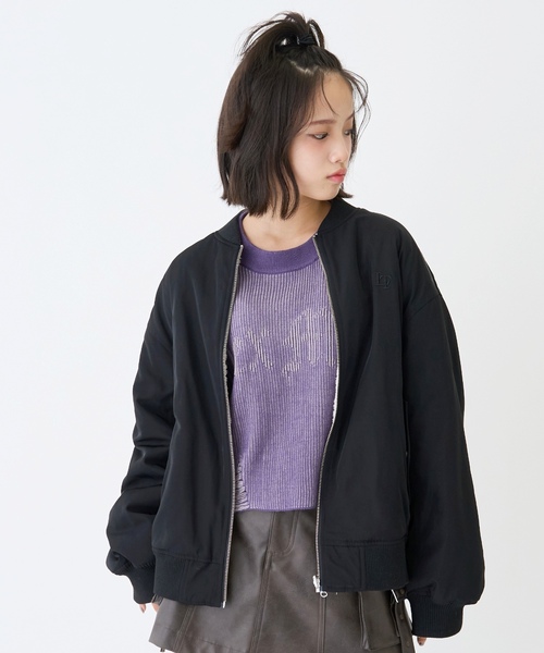 LOVETOXIC（ラブトキシック）の「リバーシブルMA1（MA-1・キッズ・ブラック/カーキ/ピンク/オフホワイト・M/L/S）」の14枚目の写真
