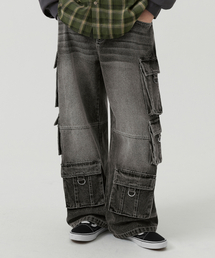 TRILLION（トリリオン）の「D-Ring Cargo Denim Pants Light Grey（デニムパンツ・レディース）」