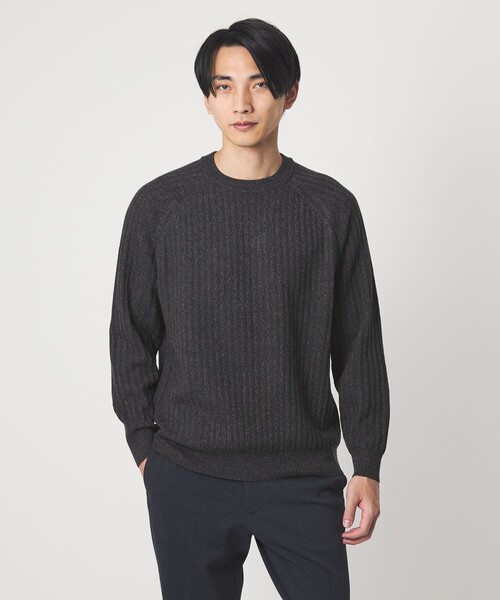 セール】シルク ミックス リブ クルーネック ニット（ニット/セーター