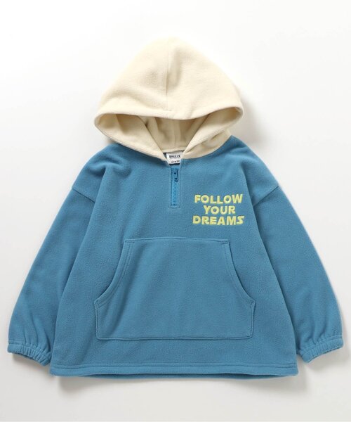 BREEZE(ブリーズ)の「フード配色フリースパーカー_ジュニア対応(パーカー・キッズ・ブルー/ピンク・90/100/110/120/130/140/150)」の3枚目の写真