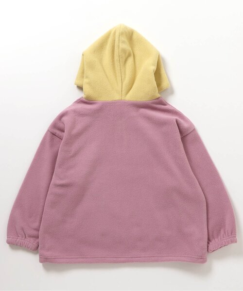 セール】フード配色フリースパーカー_ジュニア対応（パーカー