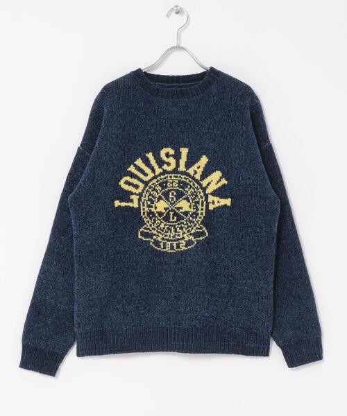 ITEMS URBANRESEARCH(アイテムズ アーバンリサーチ)の「真冬の正解 カレッジロゴモールニット(ニット/セーター・メンズ・ネイビー/ブラック/グリーン/ベージュ・MEDIUM/LARGE)」の8枚目の写真