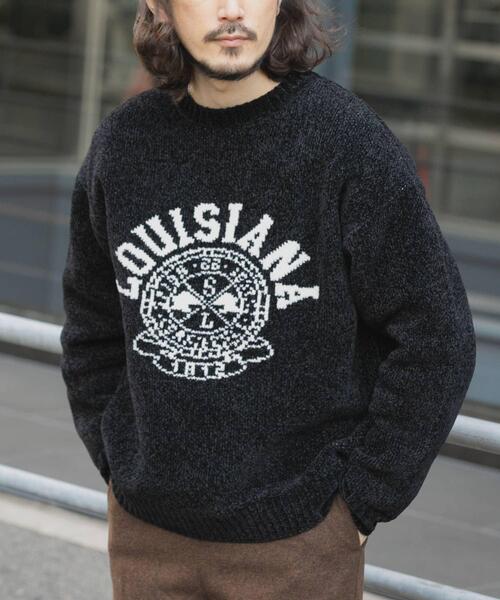 ITEMS URBANRESEARCH(アイテムズ アーバンリサーチ)の「真冬の正解 カレッジロゴモールニット(ニット/セーター・メンズ・ネイビー/ブラック/グリーン/ベージュ・MEDIUM/LARGE)」の22枚目の写真