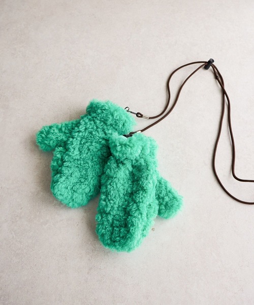 studio CLIP（スタディオクリップ）の「紐付きボアミトングローブ（手袋・レディース・グリーン/ブラウン/ナチュラル・FREE）」の3枚目の写真