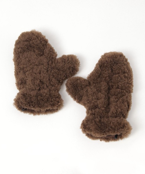 studio CLIP（スタディオクリップ）の「紐付きボアミトングローブ（手袋・レディース・グリーン/ブラウン/ナチュラル・FREE）」の9枚目の写真