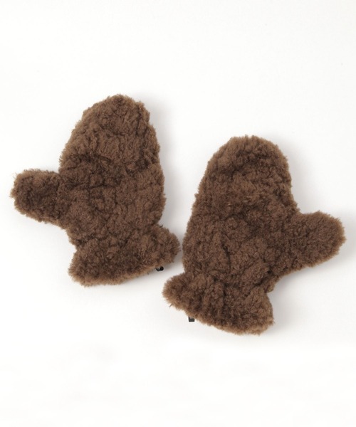 studio CLIP（スタディオクリップ）の「紐付きボアミトングローブ（手袋・レディース・グリーン/ブラウン/ナチュラル・FREE）」の10枚目の写真