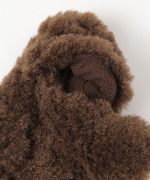 studio CLIP（スタディオクリップ）の「紐付きボアミトングローブ（手袋・レディース・グリーン/ブラウン/ナチュラル・FREE）」の12枚目の写真