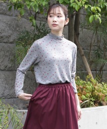Tシャツ/カットソー（レッド/赤色系・ドット柄）ファッション通販