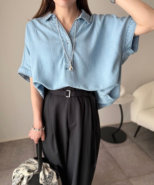 デニムバックコクーンスキッパーシャツ Emma Taylor│STYLEDOOR