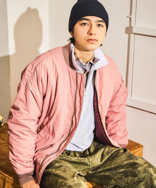 niko and...（ニコアンド）の「【NATOKii(ネイトゥーキー)】リバーシブルMA－1（MA-1・メンズ・グレー/ピンク・MEDIUM/LARGE）」の8枚目の写真