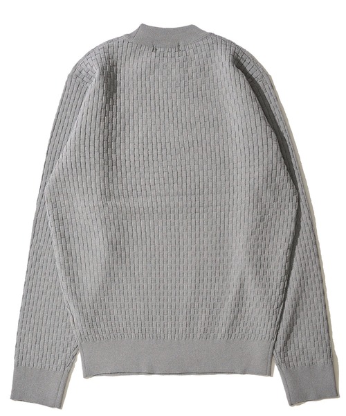 TETE HOMME（テットオム）の「ブリスター柄モックニット（ニット/セーター・メンズ・ネイビー/ライトグレー/ブラウン/アイボリー/ブラック・MEDIUM/X-LARGE/LARGE）」の8枚目の写真