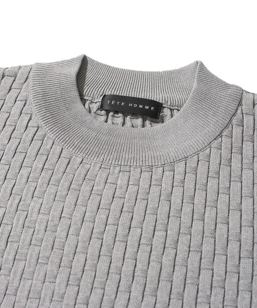 TETE HOMME（テットオム）の「ブリスター柄モックニット（ニット/セーター・メンズ・ネイビー/ライトグレー/ブラウン/アイボリー/ブラック・MEDIUM/X-LARGE/LARGE）」の20枚目の写真