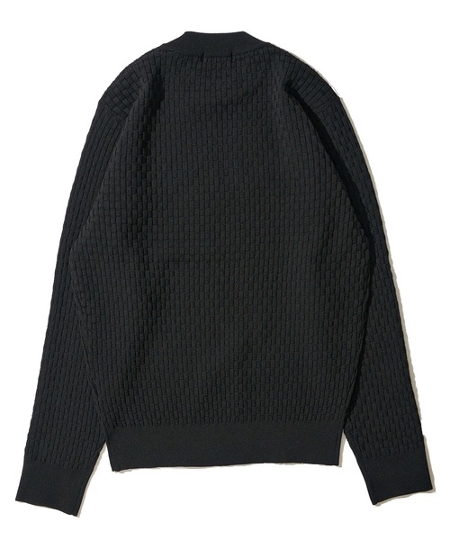 TETE HOMME（テットオム）の「ブリスター柄モックニット（ニット/セーター・メンズ・ネイビー/ライトグレー/ブラウン/アイボリー/ブラック・MEDIUM/X-LARGE/LARGE）」の7枚目の写真