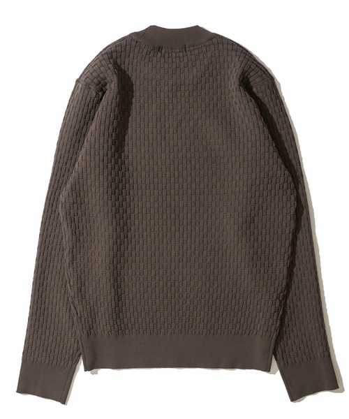 TETE HOMME（テットオム）の「ブリスター柄モックニット（ニット/セーター・メンズ・ネイビー/ライトグレー/ブラウン/アイボリー/ブラック・MEDIUM/X-LARGE/LARGE）」の9枚目の写真