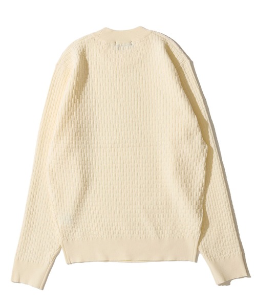 TETE HOMME（テットオム）の「ブリスター柄モックニット（ニット/セーター・メンズ・ネイビー/ライトグレー/ブラウン/アイボリー/ブラック・MEDIUM/X-LARGE/LARGE）」の6枚目の写真