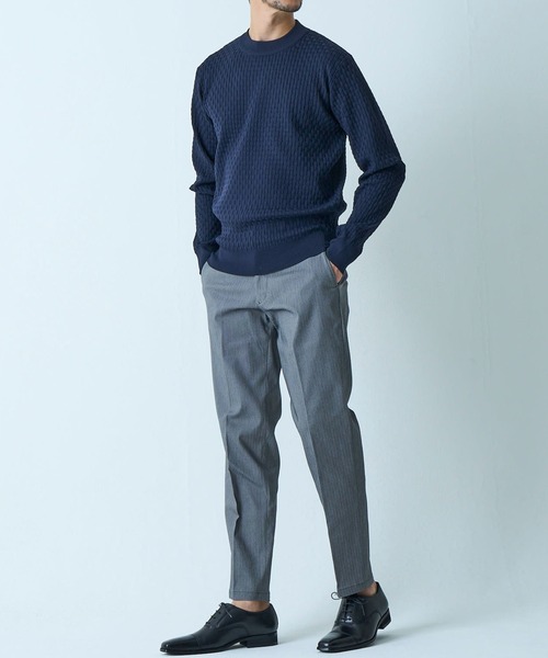 TETE HOMME（テットオム）の「ブリスター柄モックニット（ニット/セーター・メンズ・ネイビー/ライトグレー/ブラウン/アイボリー/ブラック・MEDIUM/X-LARGE/LARGE）」の14枚目の写真