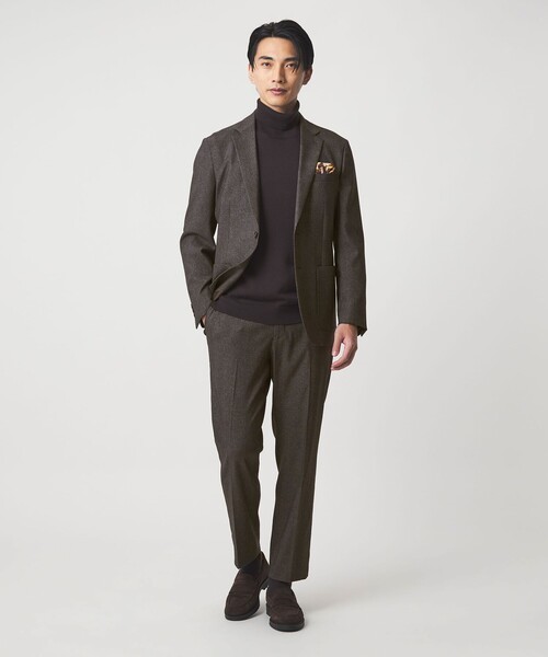 green label relaxing(グリーンレーベルリラクシング)の「A+ ポリエステルツイード スタンダード イージー スラックス -ウォッシャブル・ストレッチ-(スラックス・メンズ・ネイビー/ダークグリーン/ブラウン系・M/L/XL/S)」の4枚目の写真